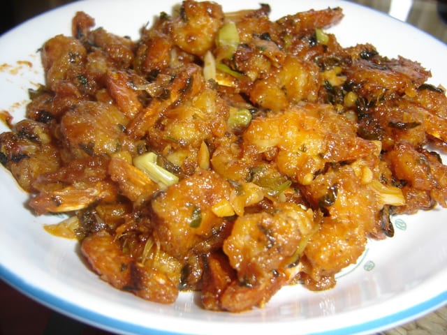 Shrimp Manchurian.