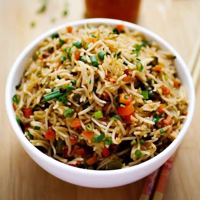 Schezwan Veg Fried Rice.