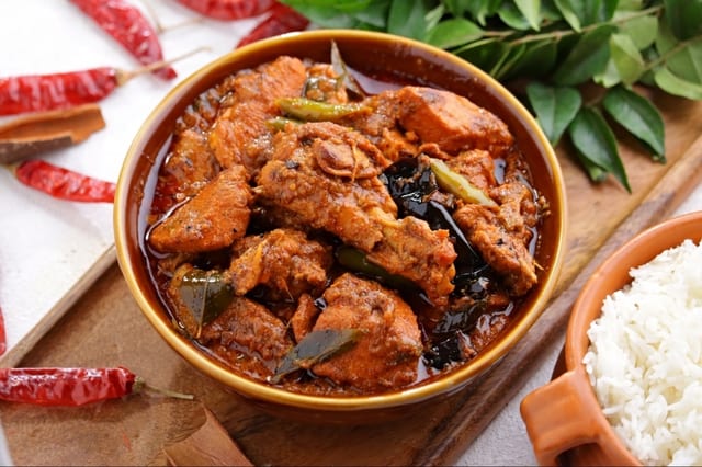 Aavakai Chicken Curry.