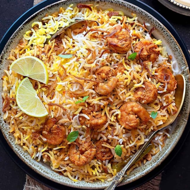 Shrimp Tikka Biryani.