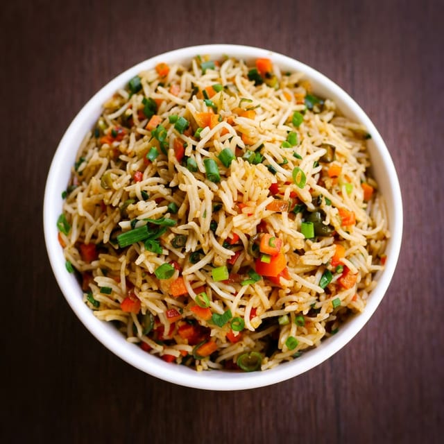 Schezwan Veg Fried Rice.