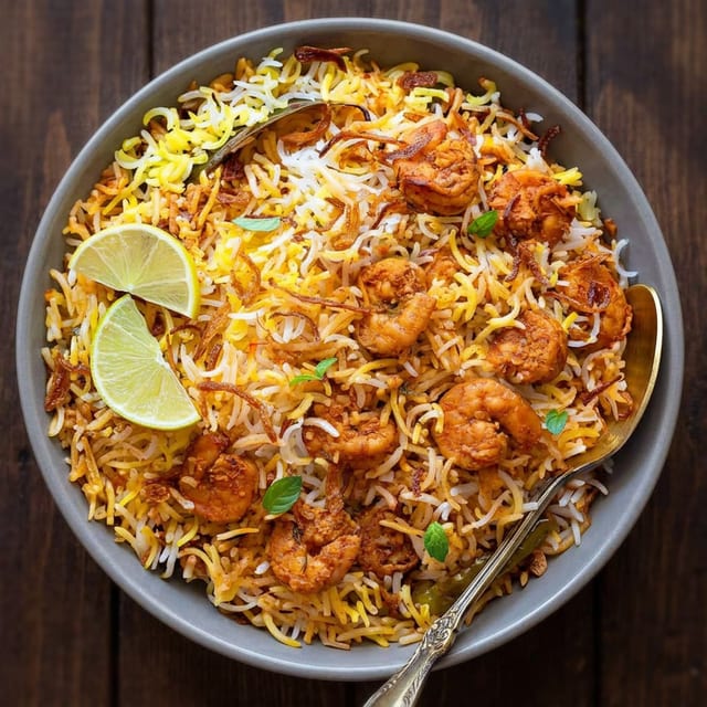 Shrimp Tikka Biryani.